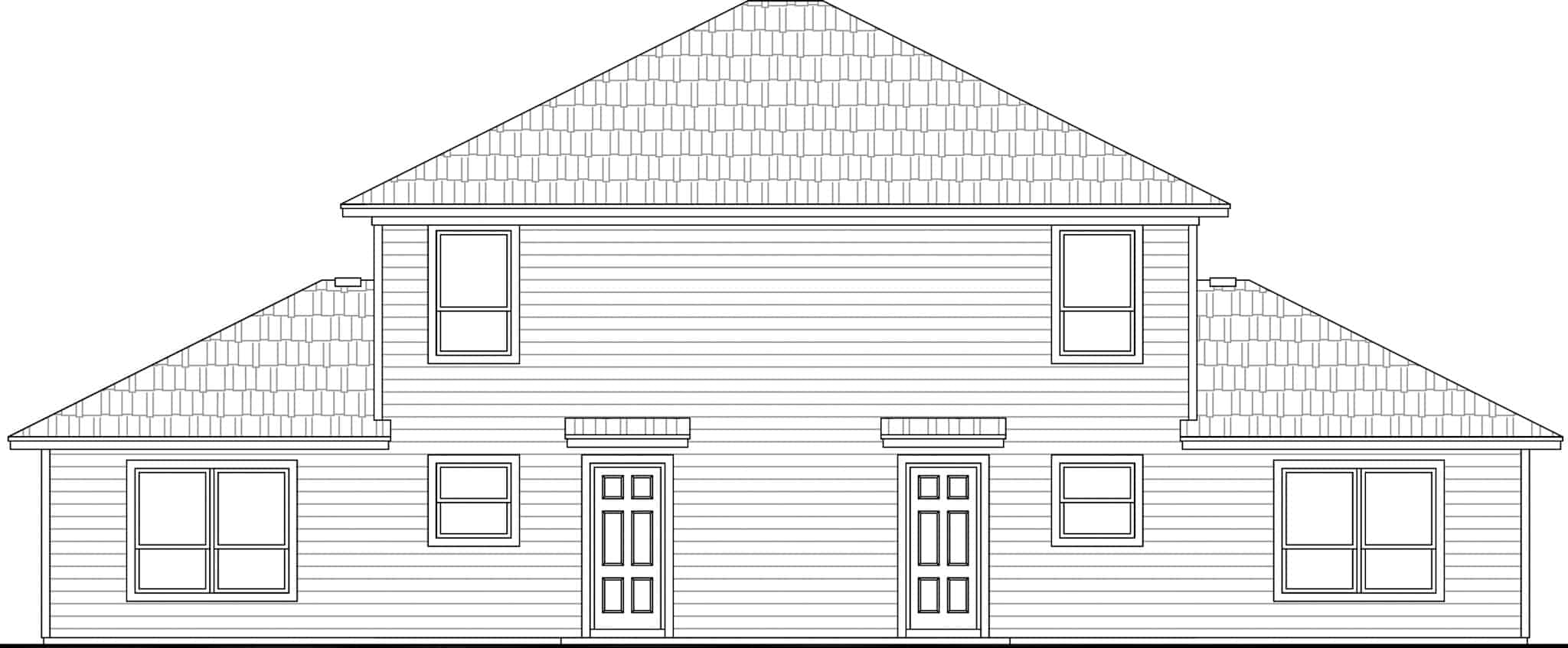 Home Plan Rear Elevation of this 3-Bedroom,2490 Sq Ft Plan -141-1334