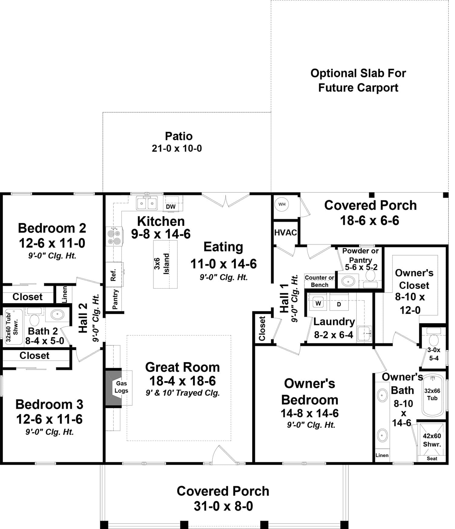 Main Level of Country Plan #141-1338