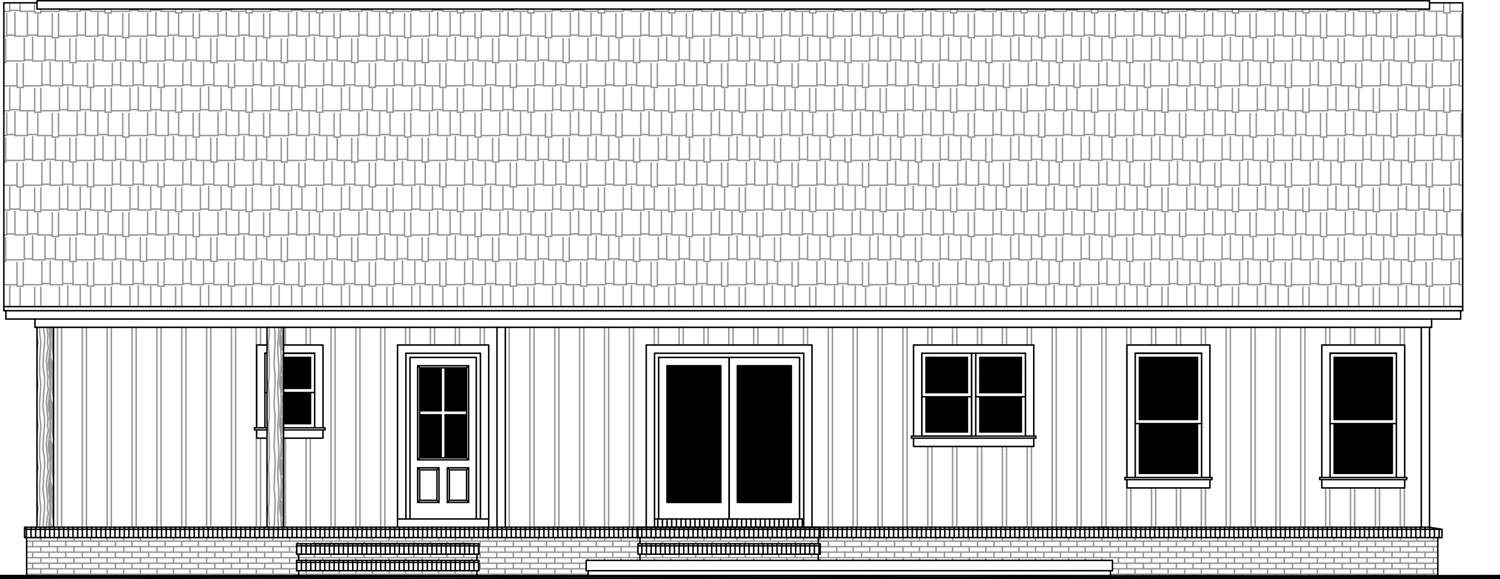 Home Plan Rear Elevation of this 3-Bedroom,2152 Sq Ft Plan -141-1338