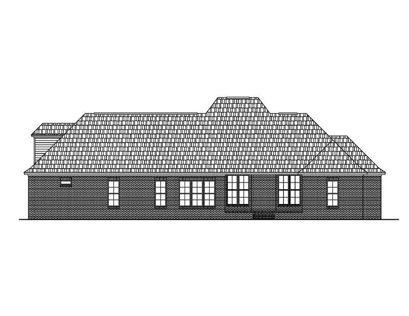 Home Plan Rear Elevation of this 4-Bedroom,2500 Sq Ft Plan -142-1000