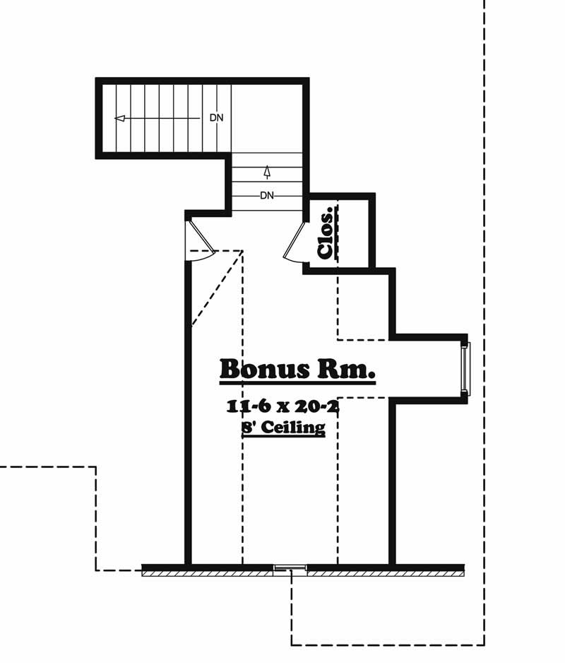 Floor Plan Bonus Room of European Plan #142-1000