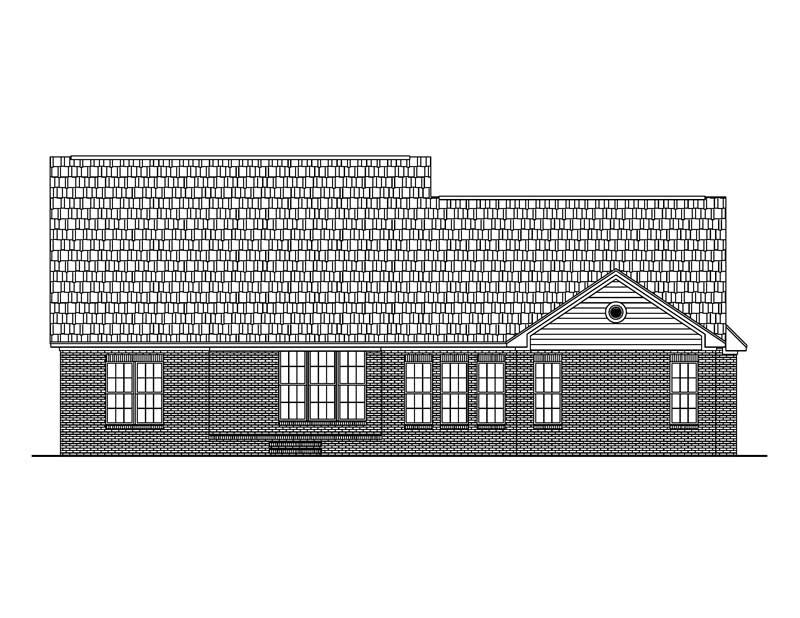 Home Plan Rear Elevation of this 3-Bedroom,2400 Sq Ft Plan -142-1001