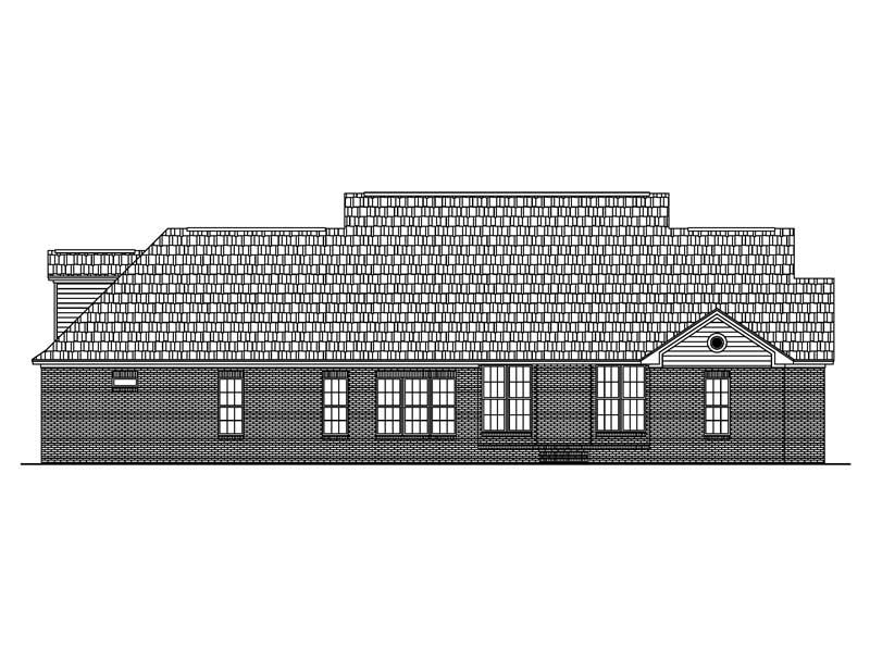 Home Plan Rear Elevation of this 4-Bedroom,2500 Sq Ft Plan -142-1005