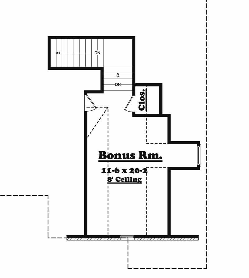 Floor Plan Bonus Room of Country Plan #142-1005