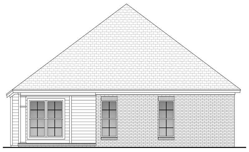 Home Plan Rear Elevation of this 3-Bedroom,1500 Sq Ft Plan -142-1006