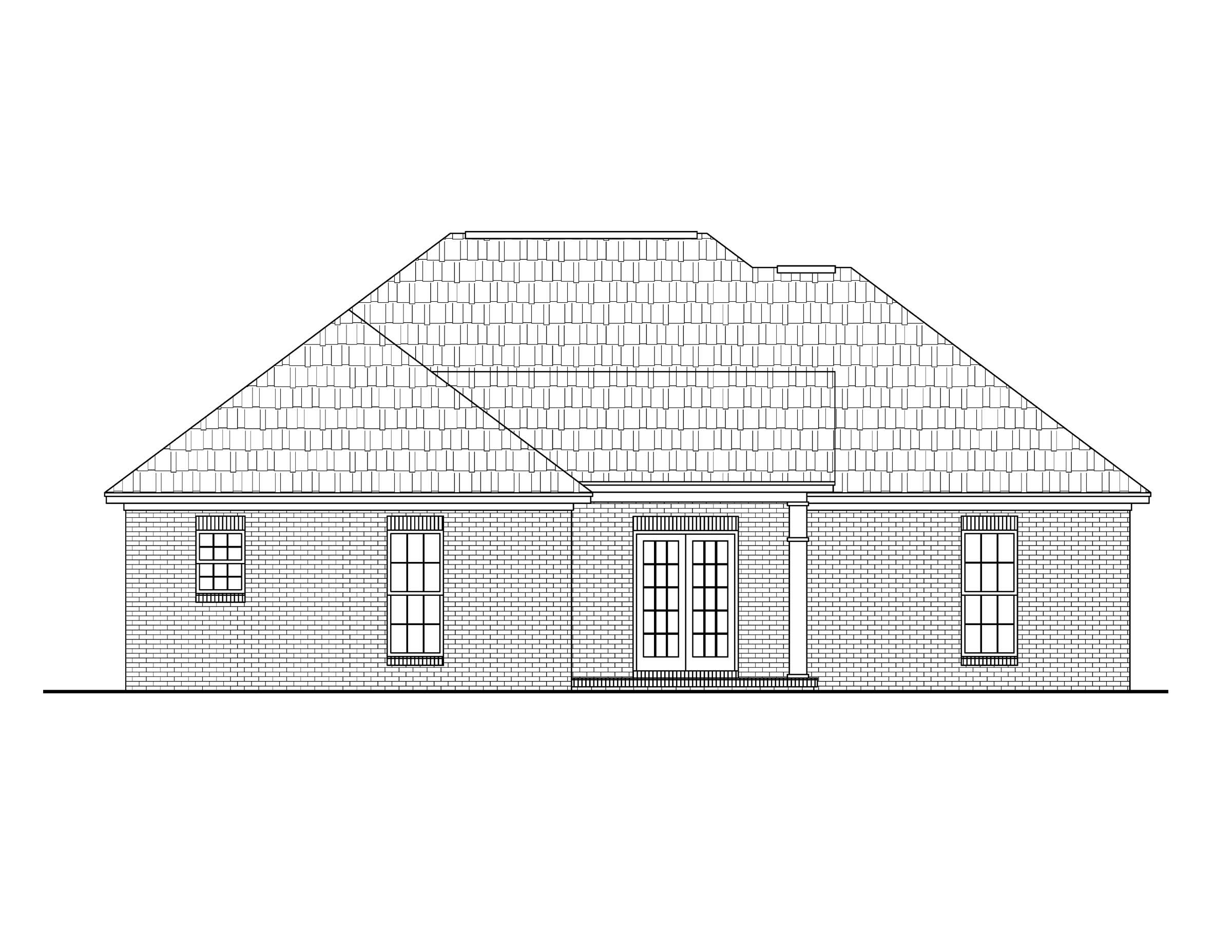 Home Plan Rear Elevation of this 3-Bedroom,1600 Sq Ft Plan -142-1012