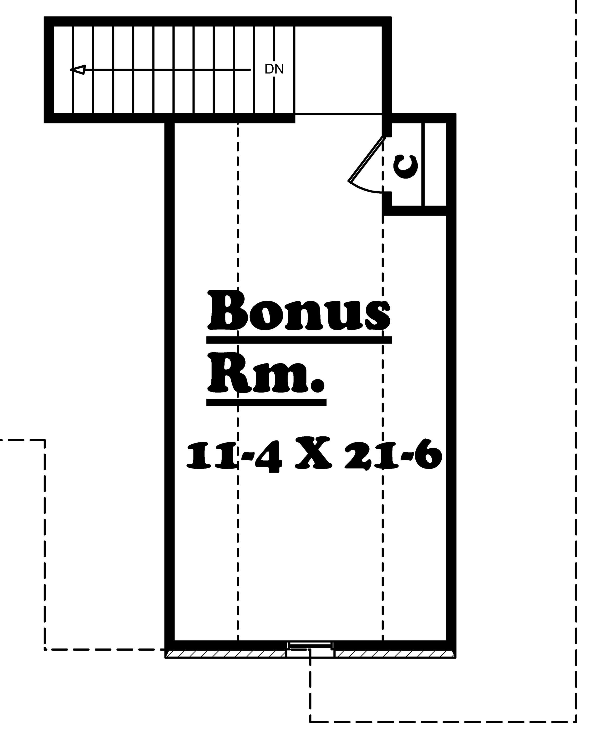 Floor Plan Bonus Room of Country Plan #142-1013