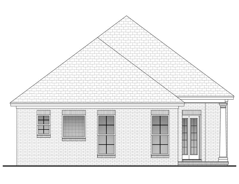Home Plan Rear Elevation of this 3-Bedroom,1400 Sq Ft Plan -142-1015