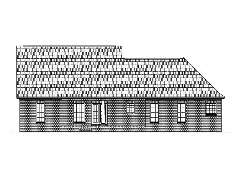 Home Plan Rear Elevation of this 3-Bedroom,1700 Sq Ft Plan -142-1016