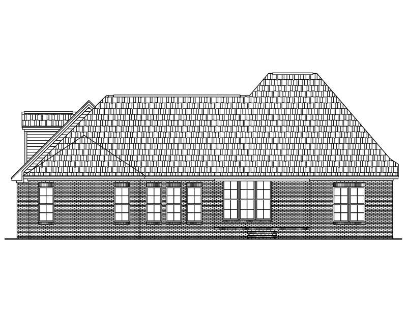 Home Plan Rear Elevation of this 3-Bedroom,2400 Sq Ft Plan -142-1018