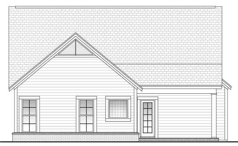 Home Plan Rear Elevation of this 3-Bedroom,1700 Sq Ft Plan -142-1019