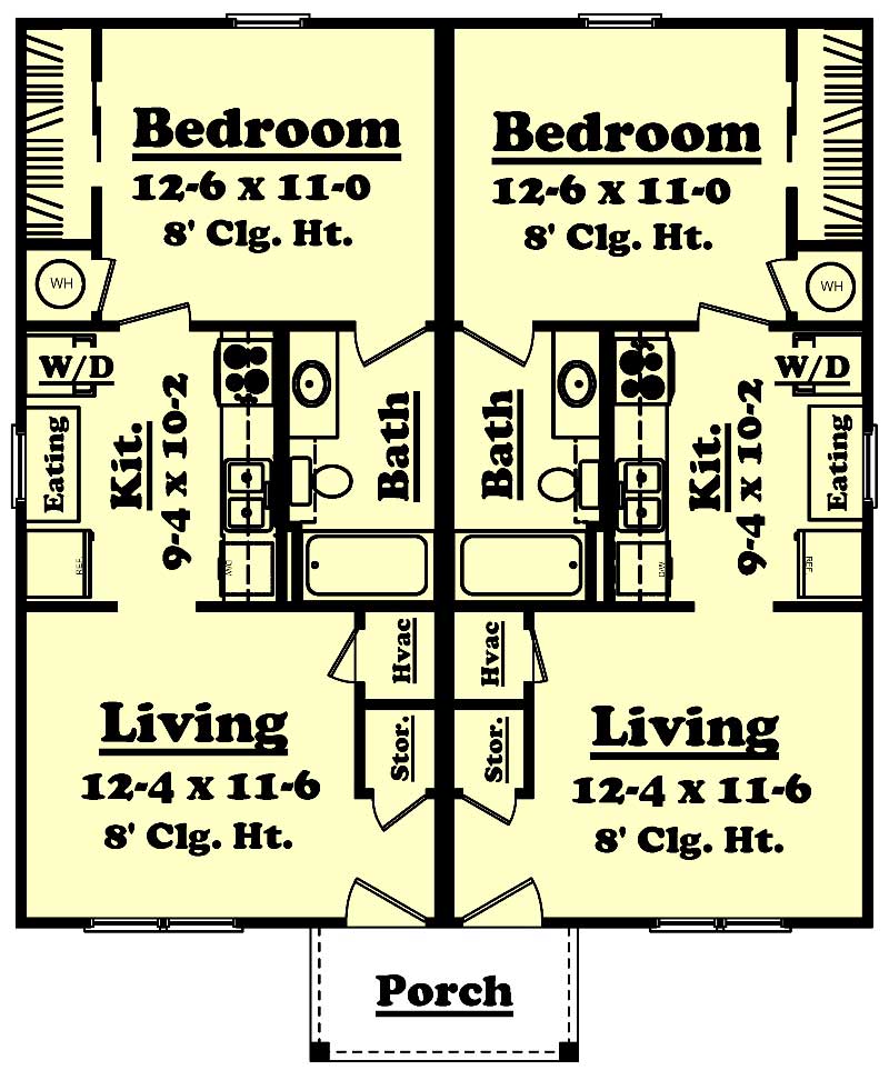 Floor Plan First Story of Multi-Unit Plan #142-1022