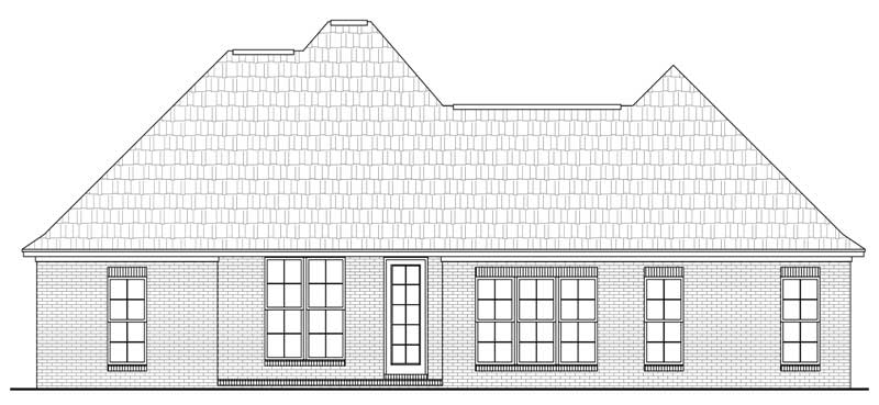 Home Plan Rear Elevation of this 3-Bedroom,1800 Sq Ft Plan -142-1023