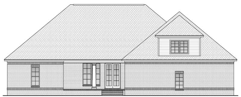 Home Plan Rear Elevation of this 4-Bedroom,2800 Sq Ft Plan -142-1026