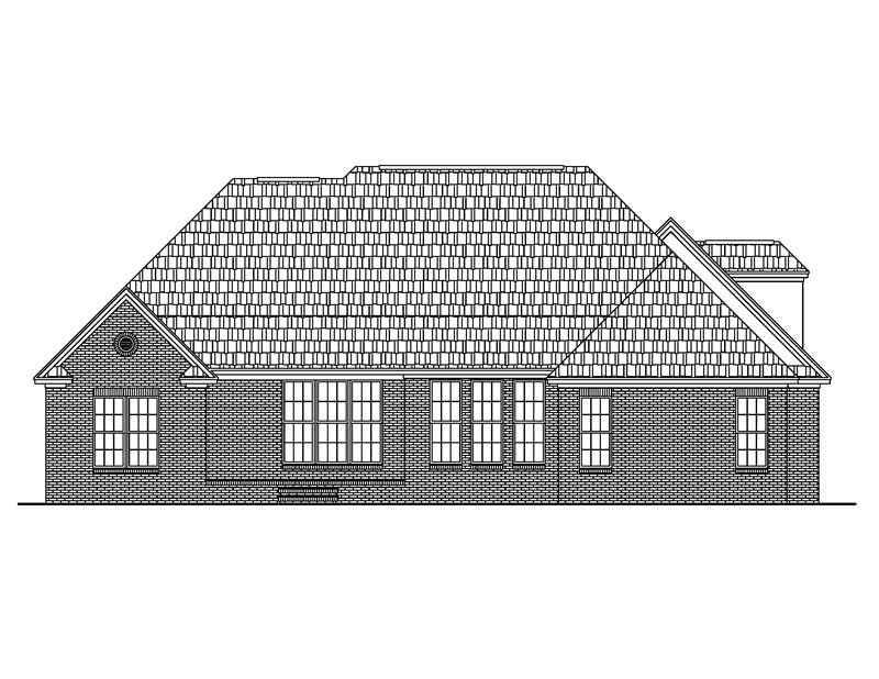 Home Plan Rear Elevation of this 3-Bedroom,2300 Sq Ft Plan -142-1027