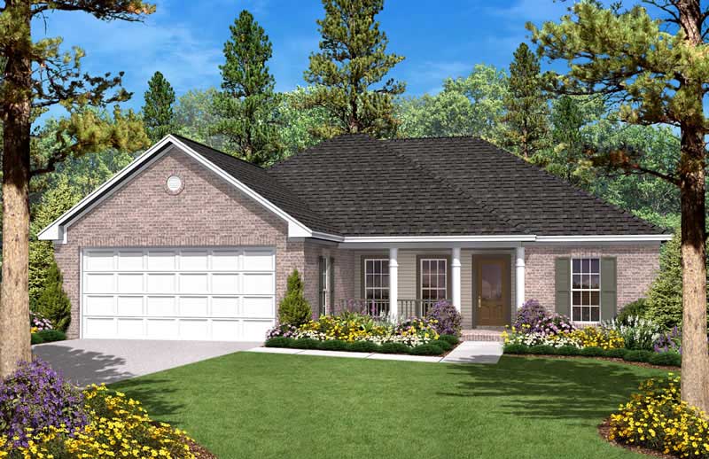 Front elevation of Country home (ThePlanCollection: House Plan #142-1028)