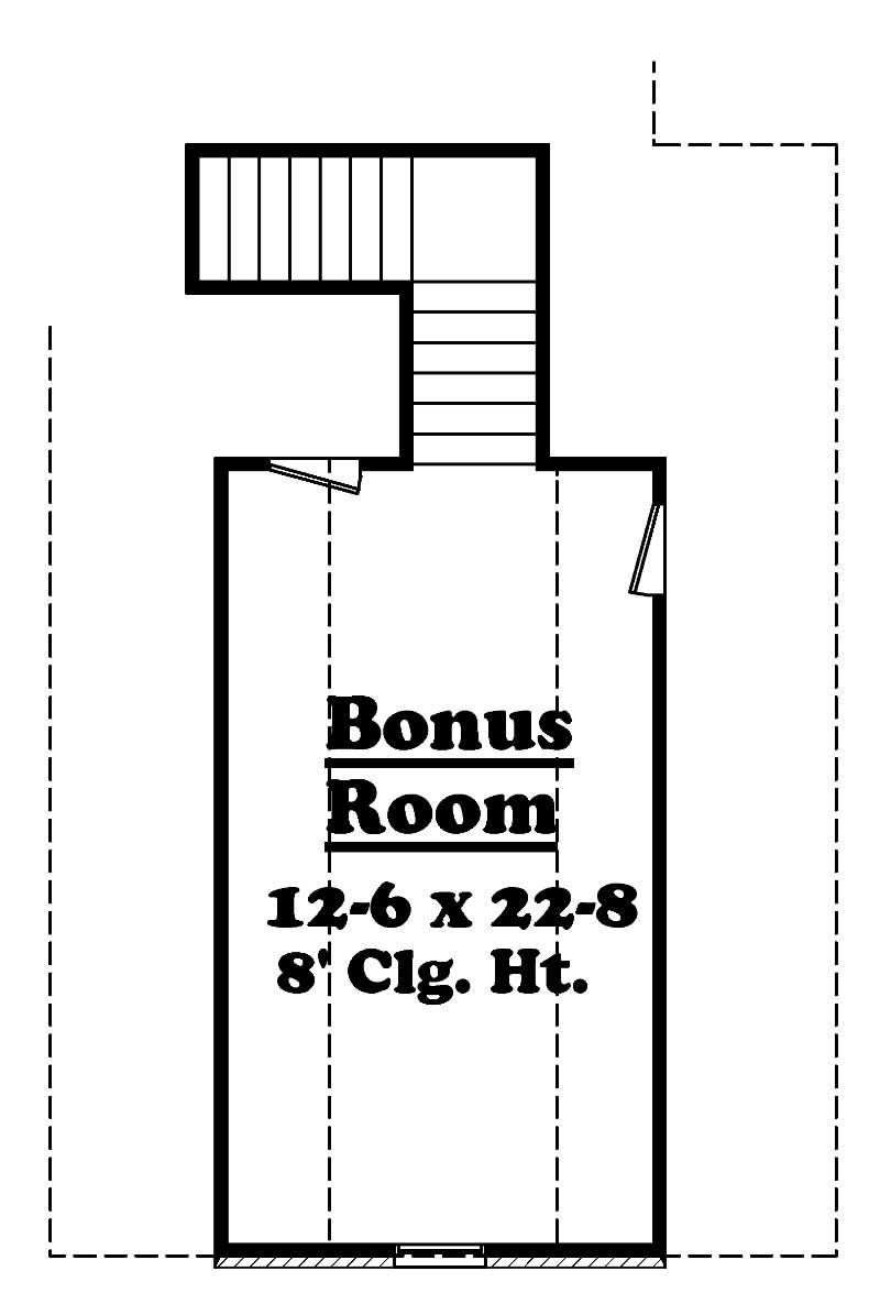 Floor Plan Bonus Room of Country Plan #142-1034