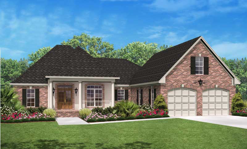 This is a computer rendering of these French Country Homeplans.