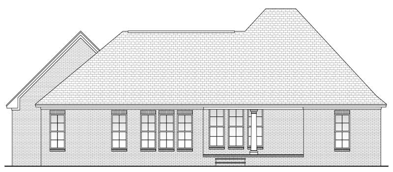 Home Plan Rear Elevation of this 3-Bedroom,2000 Sq Ft Plan -142-1034
