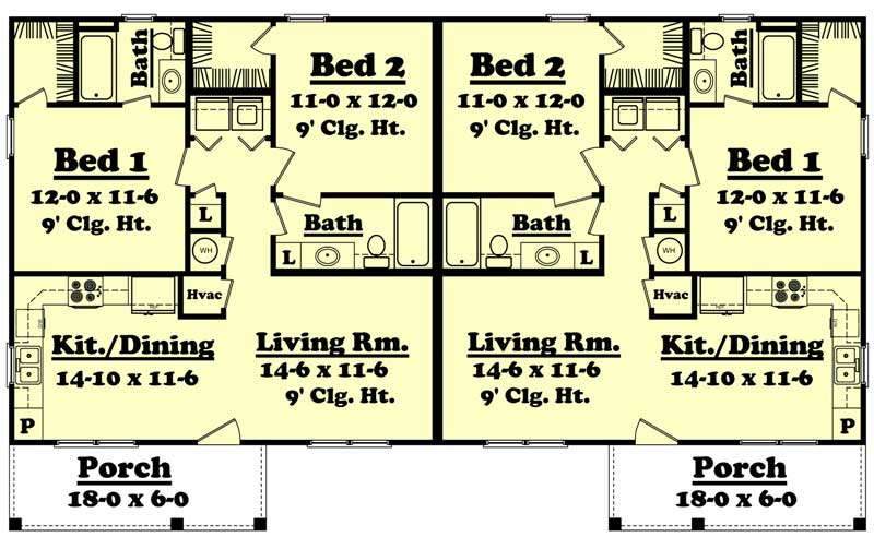 Floor Plan First Story of Multi-Unit Plan #142-1037