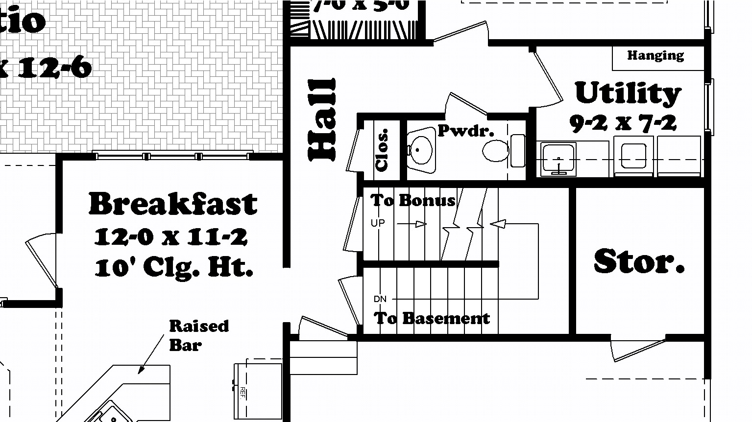 Basement Option Stair Location of this 4-Bedroom, 2250 Sq Ft Plan - 142-1040