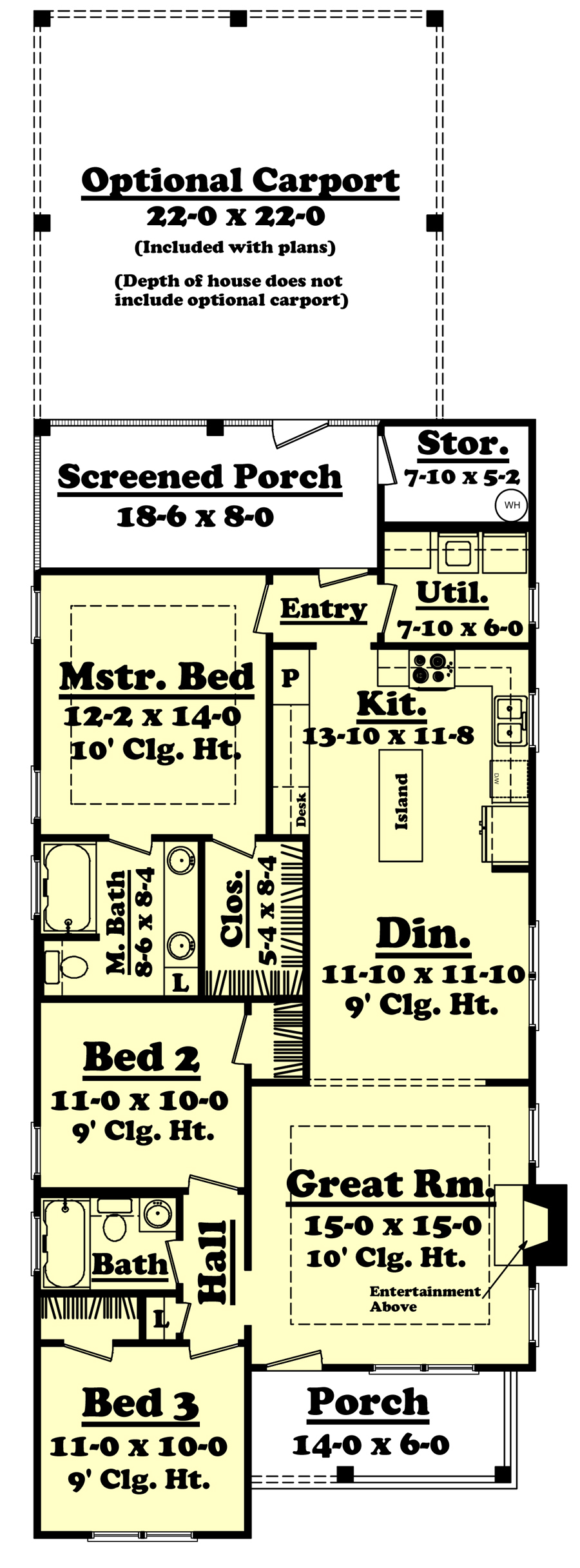 Floor Plan First Story of Craftsman Plan #142-1041