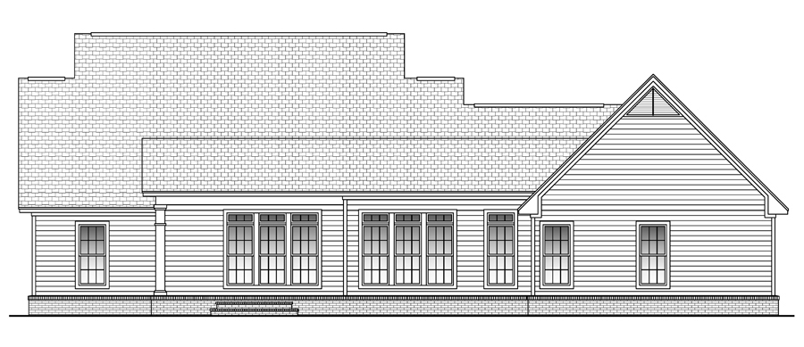Home Plan Rear Elevation of this 3-Bedroom,2100 Sq Ft Plan -142-1042