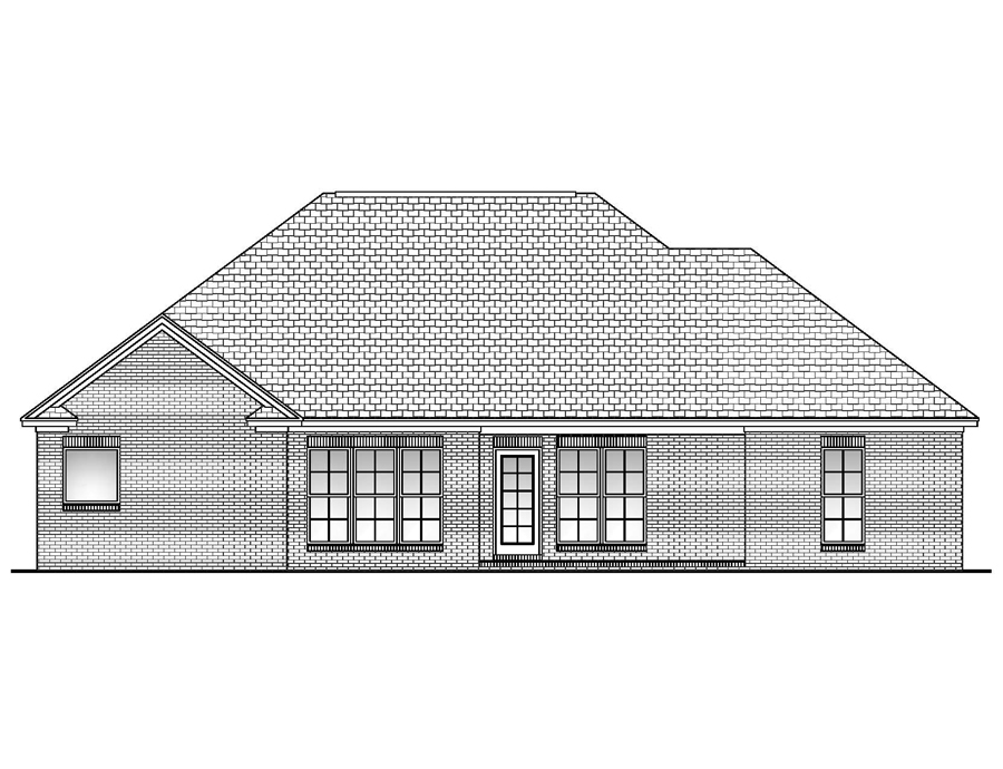 Home Plan Rear Elevation of this 3-Bedroom,1800 Sq Ft Plan -142-1043
