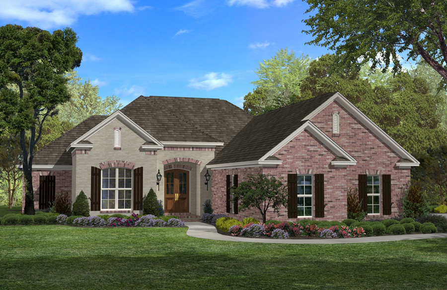 Front rendering of Southern house plan 142-1043
