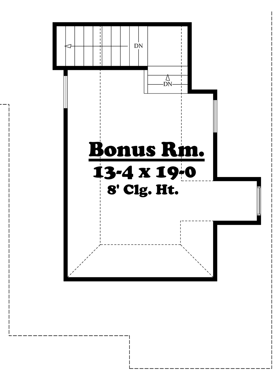 Floor Plan Bonus Room of Country Plan #142-1044