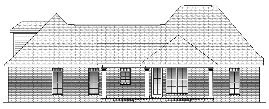 Home Plan Rear Elevation of this 3-Bedroom,1750 Sq Ft Plan -142-1044