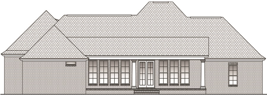 Home Plan Rear Elevation of this 4-Bedroom,2750 Sq Ft Plan -142-1045