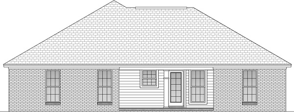 Home Plan Rear Elevation of this 3-Bedroom,1300 Sq Ft Plan -142-1046
