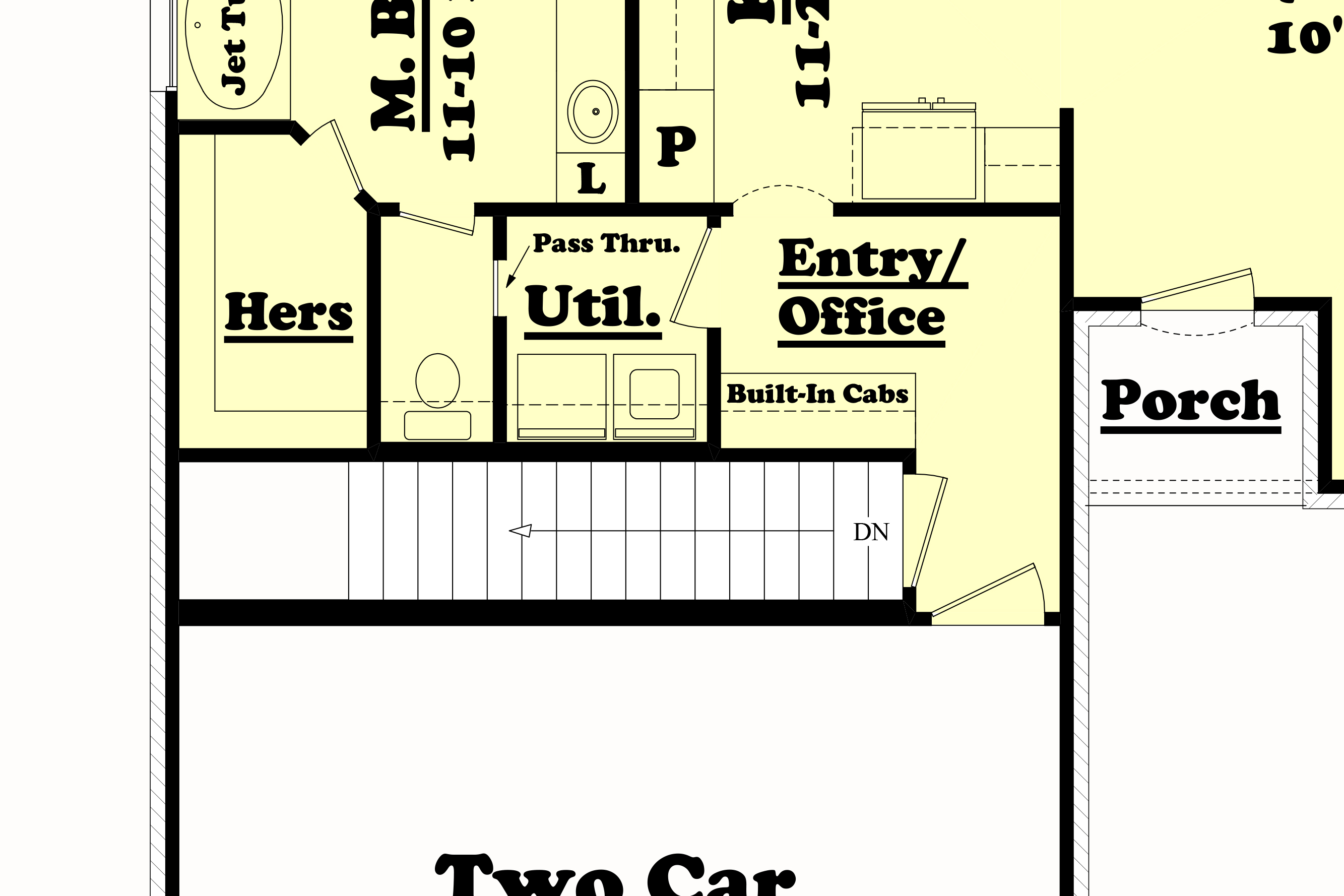 Floor Plan Basement of Ranch Plan #142-1047