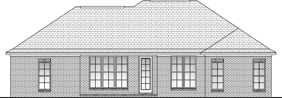 Home Plan Rear Elevation of this 3-Bedroom,1500 Sq Ft Plan -142-1047