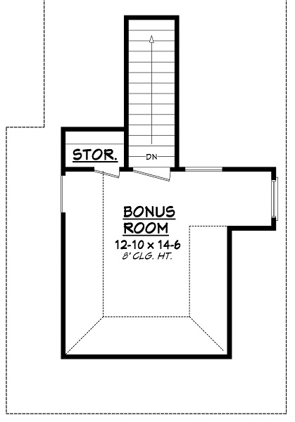 Floor Plan Bonus Room of Country Plan #142-1050