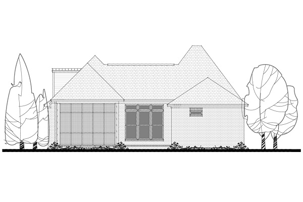 Home Plan Rear Elevation of this 3-Bedroom,1853 Sq Ft Plan -142-1050