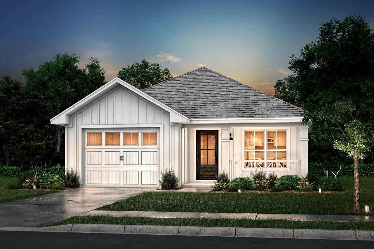 Home at Night of this 3-Bedroom,1250 Sq Ft Plan -142-1053