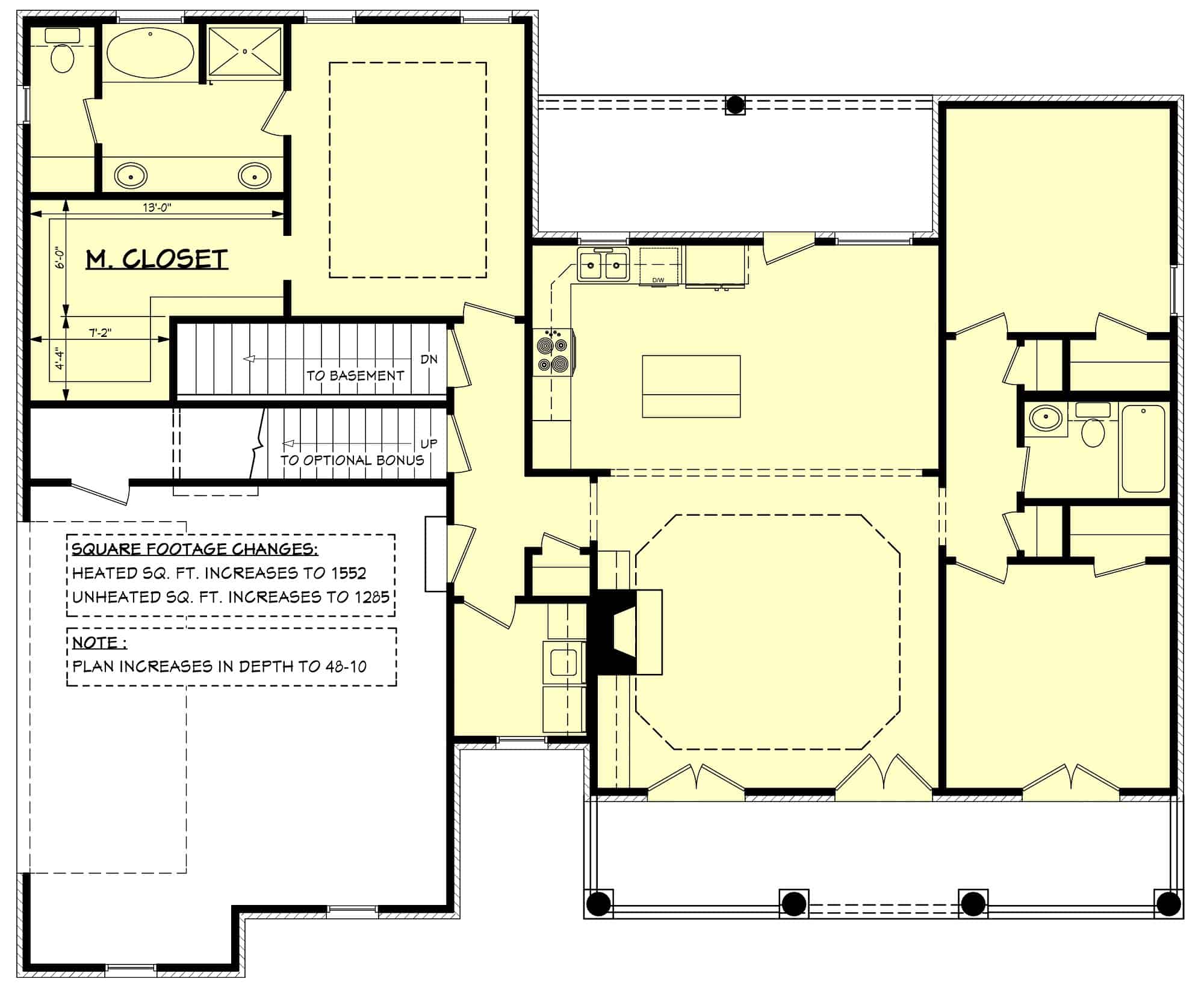 Main Level of Acadian Plan #142-1058