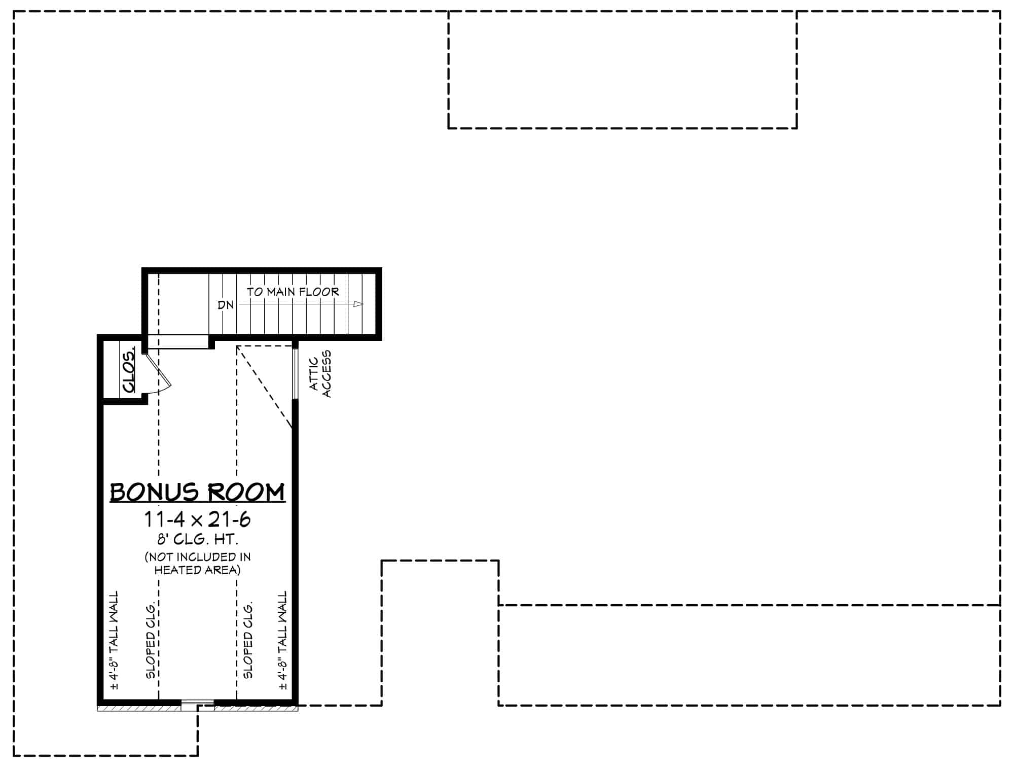 Bonus Room of Acadian Plan #142-1058