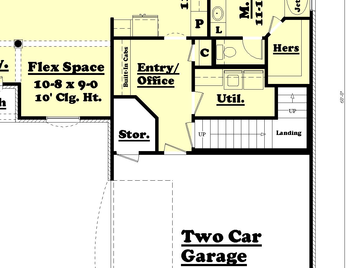 Floor Plan Basement of Acadian Plan #142-1063