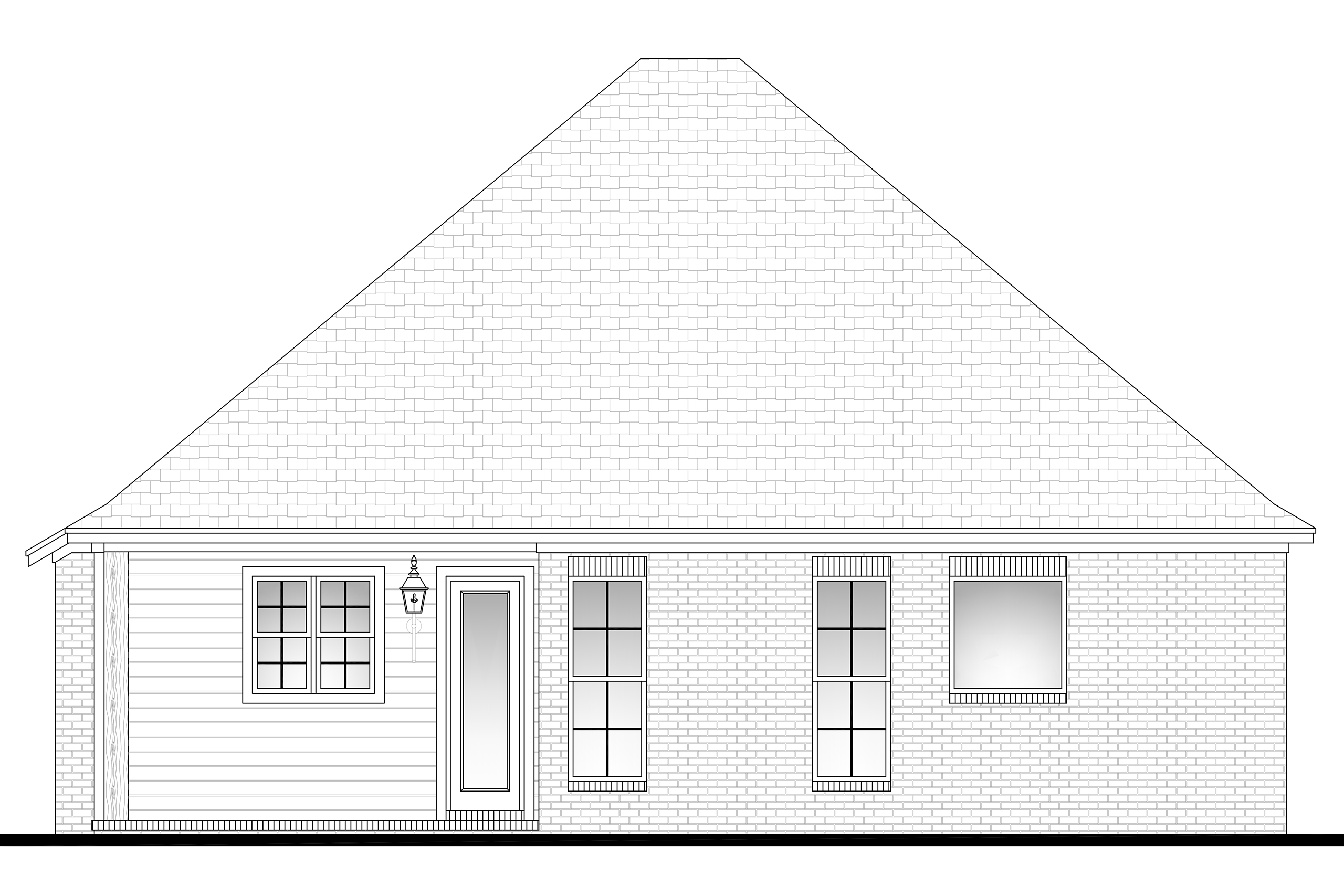Home Plan Rear Elevation of this 3-Bedroom,1625 Sq Ft Plan -142-1065