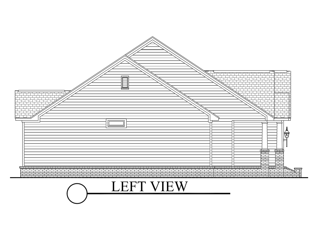Home Plan Left Elevation of this 3-Bedroom,1675 Sq Ft Plan -142-1067