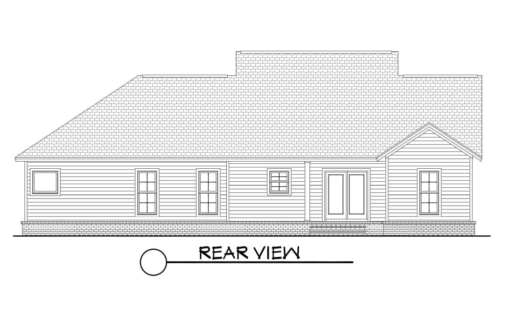 Home Plan Rear Elevation of this 3-Bedroom,1675 Sq Ft Plan -142-1067