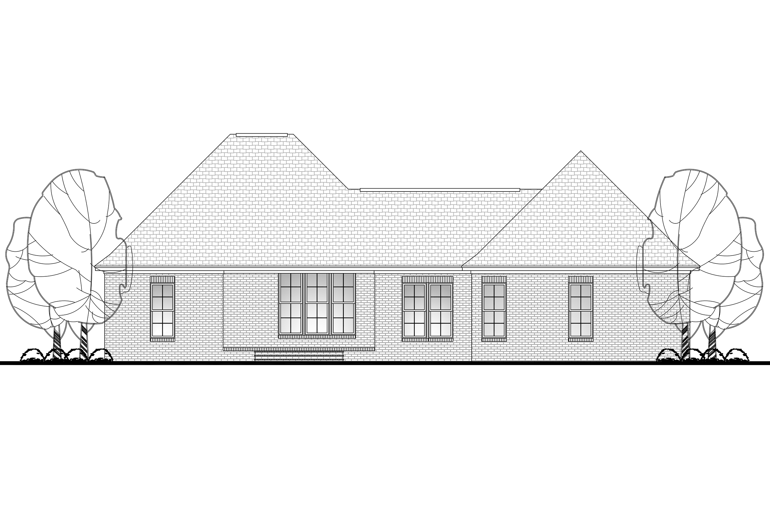 Home Plan Rear Elevation of this 3-Bedroom,1769 Sq Ft Plan -142-1075