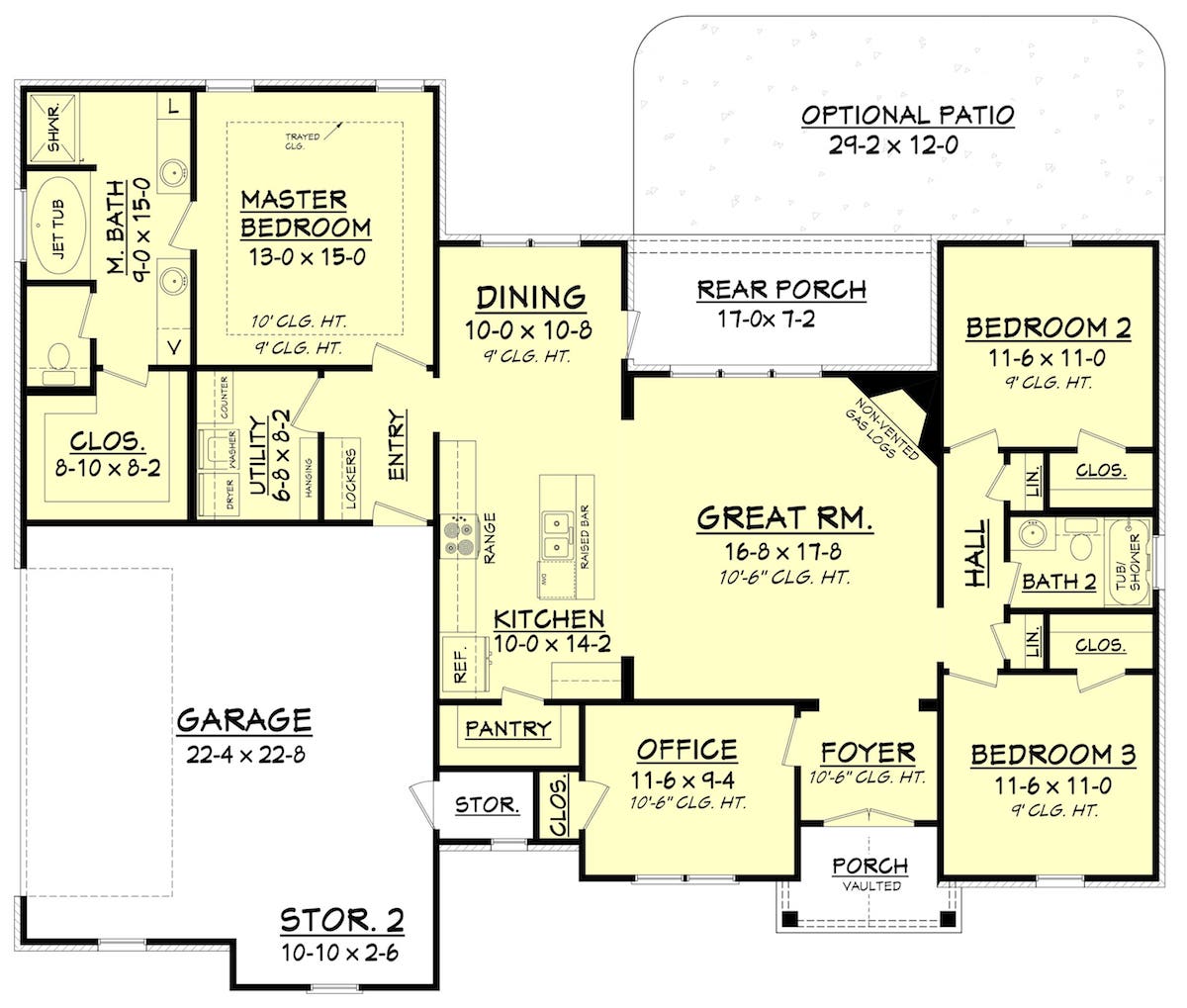 Floor Plan First Story of Traditional Plan #142-1075