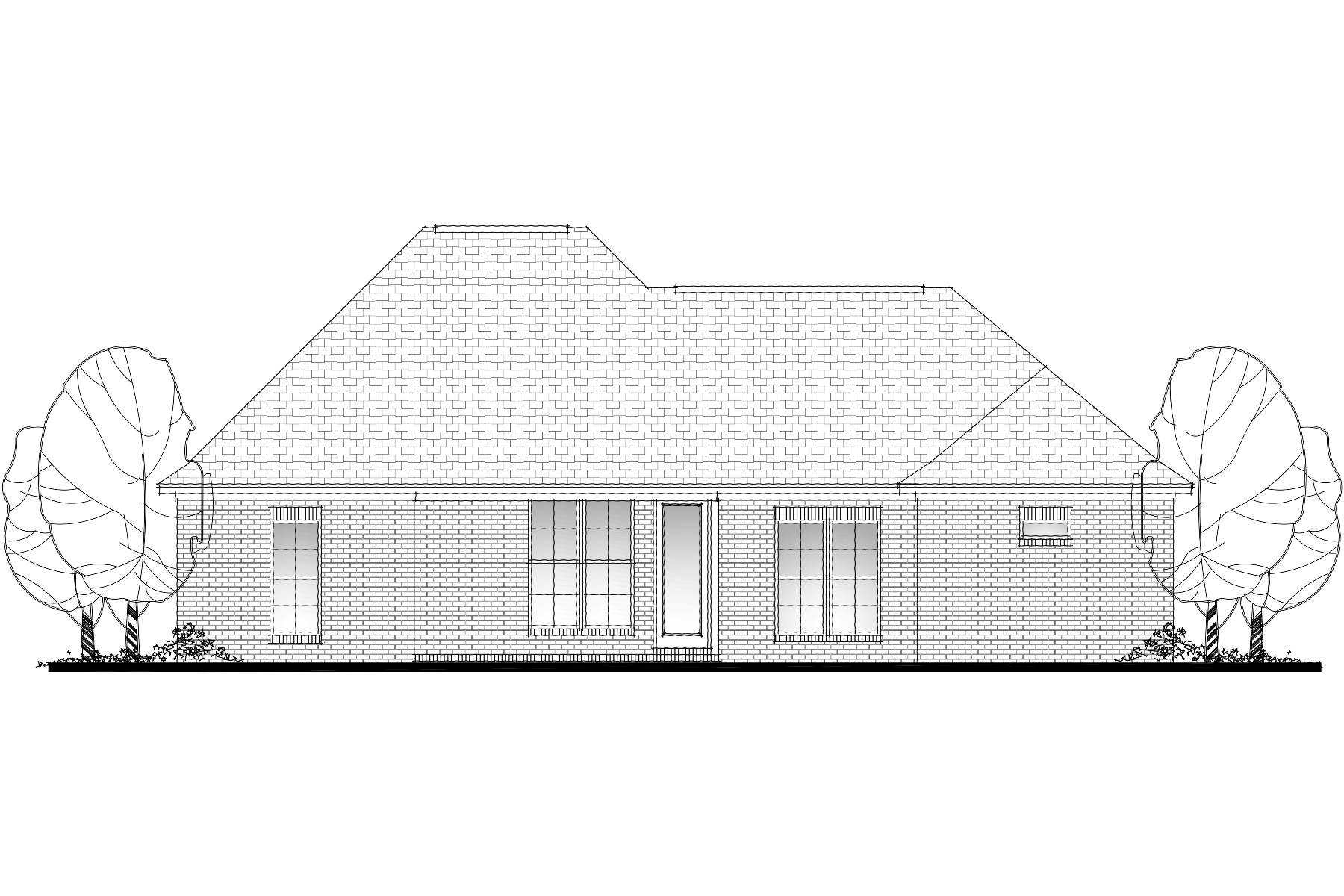 Home Plan Rear Elevation of this 3-Bedroom,1778 Sq Ft Plan -142-1076