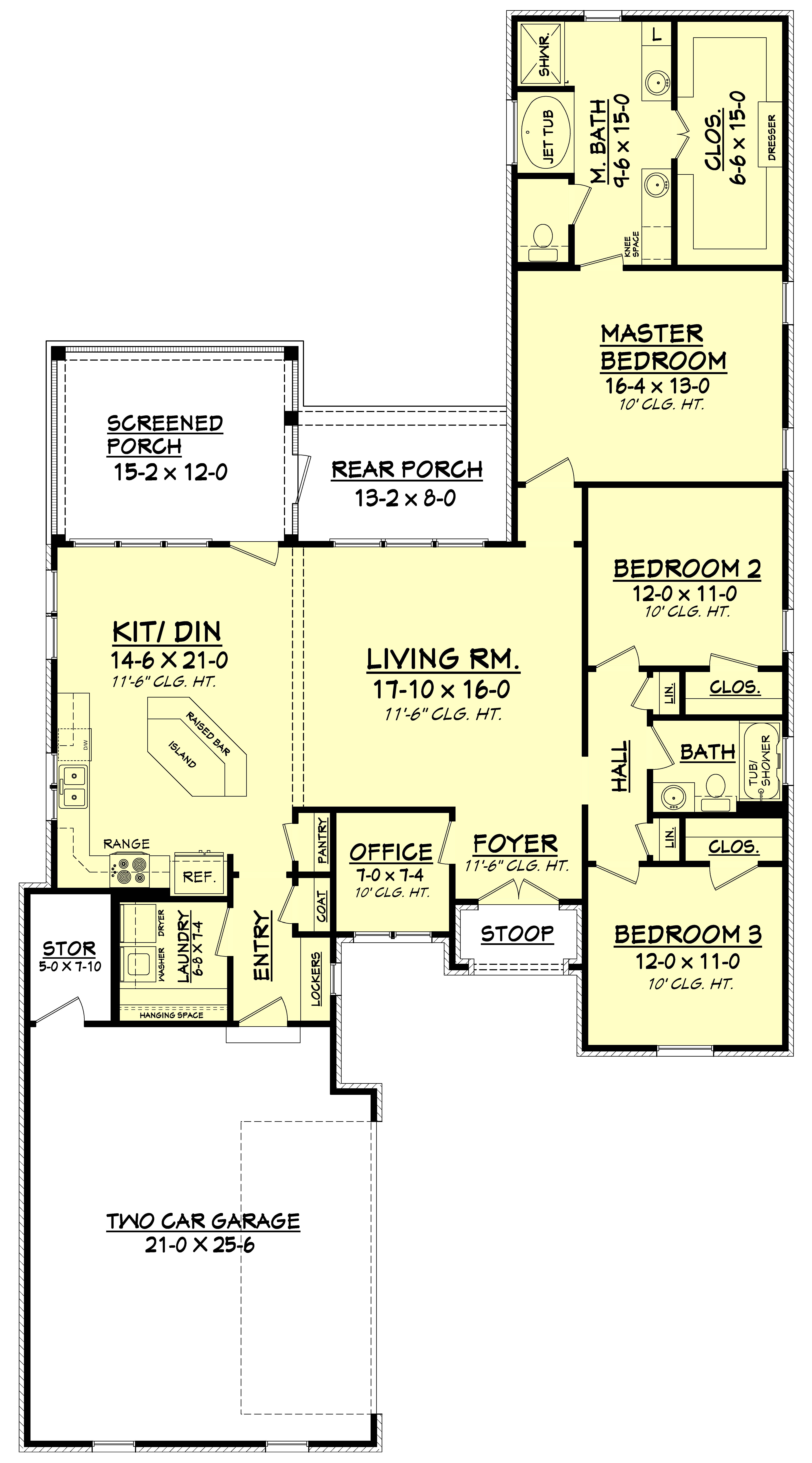 Floor Plan First Story of French Plan #142-1077