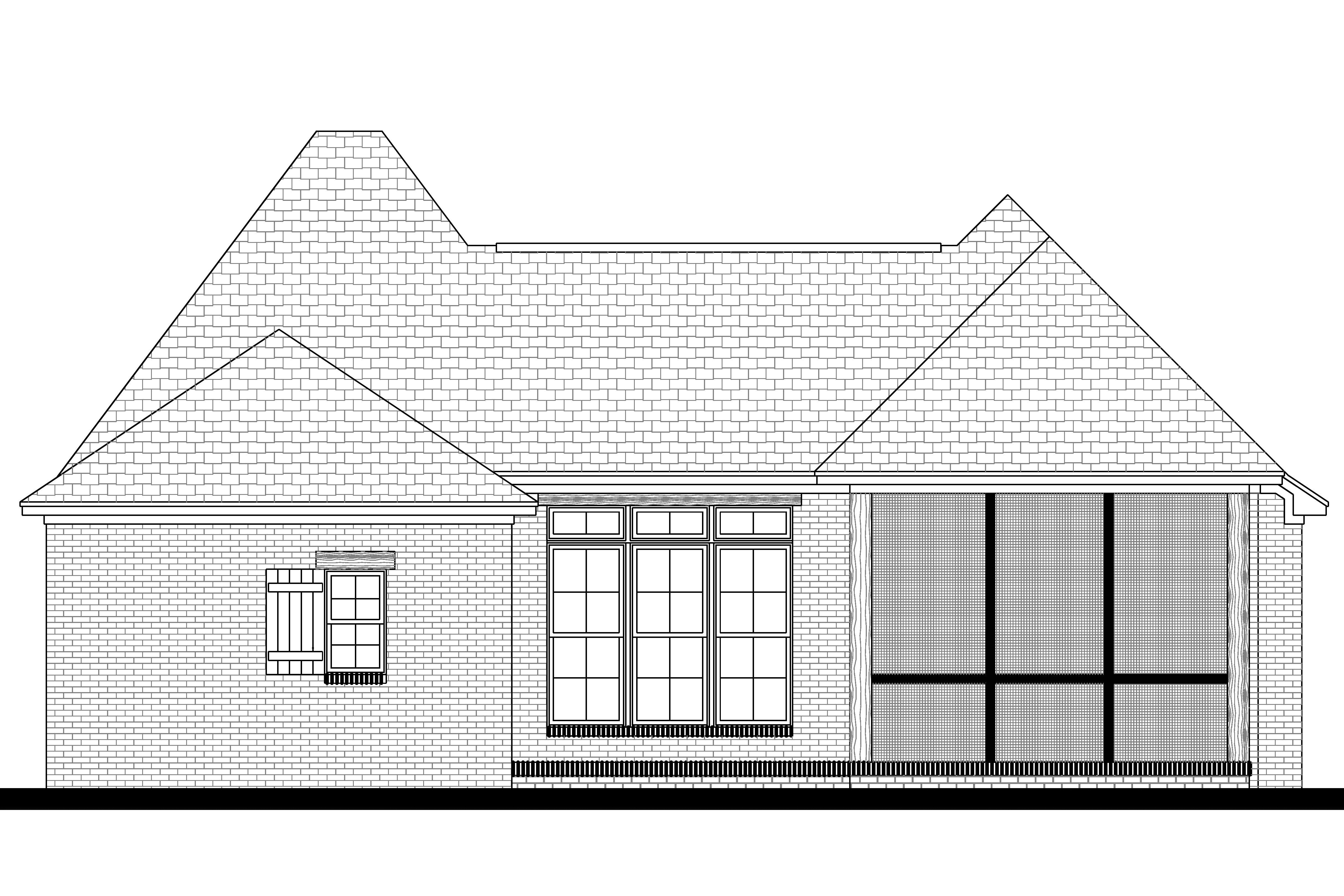 Home Plan Rear Elevation of this 3-Bedroom,1792 Sq Ft Plan -142-1077