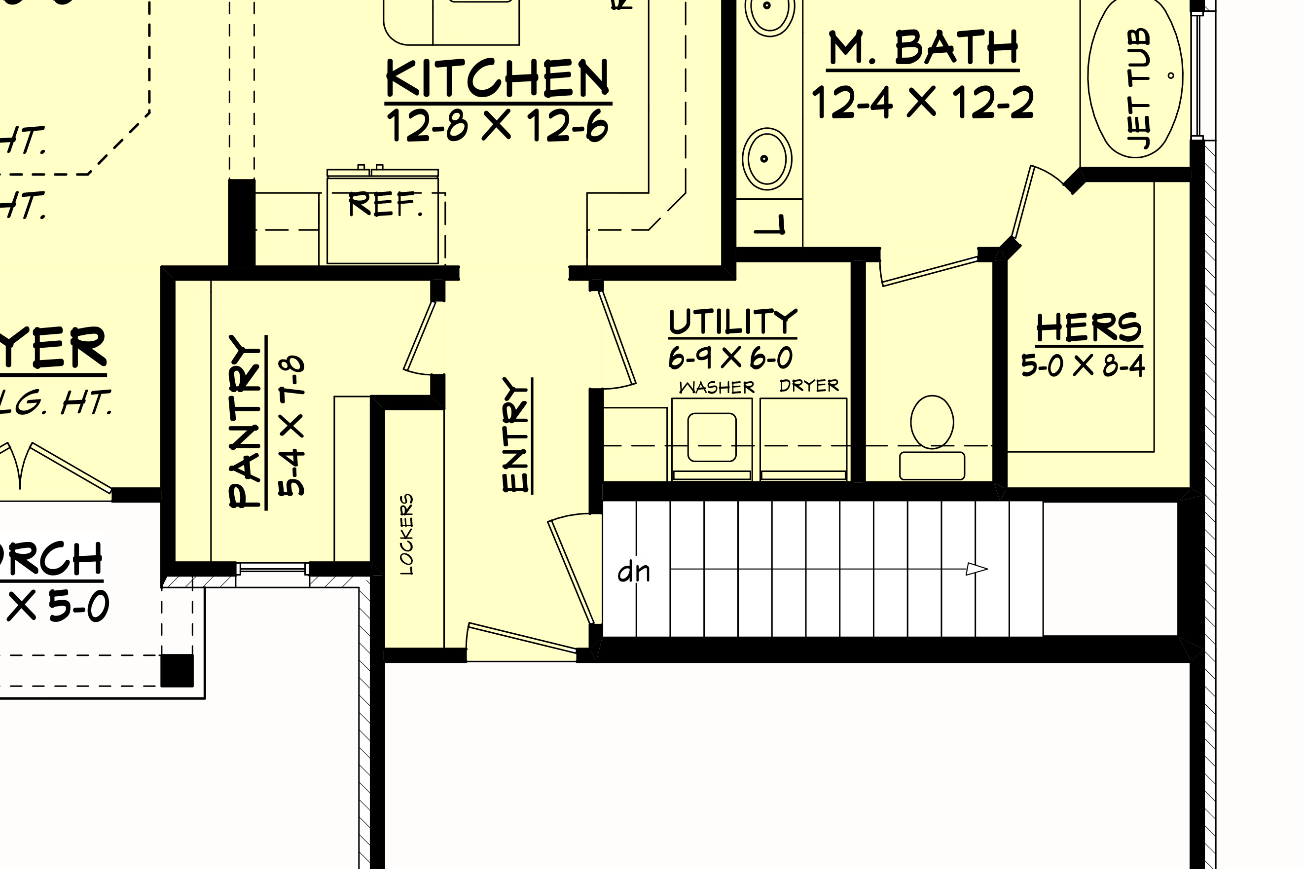 Floor Plan Main Level of Ranch Plan #142-1078